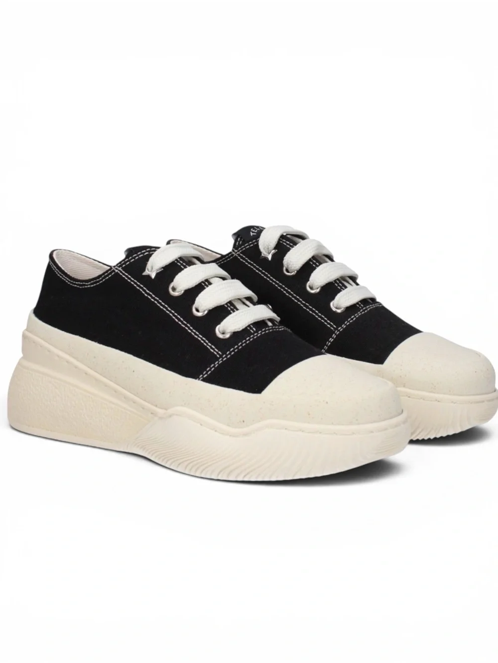Stella McCartney Loop Platform Sneakers EU 37 Black White Vegan Made in Spain